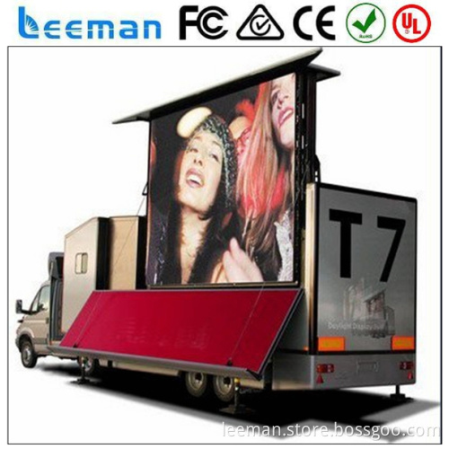 advertising rotating sign Leeman 2015 mobile led display trailer